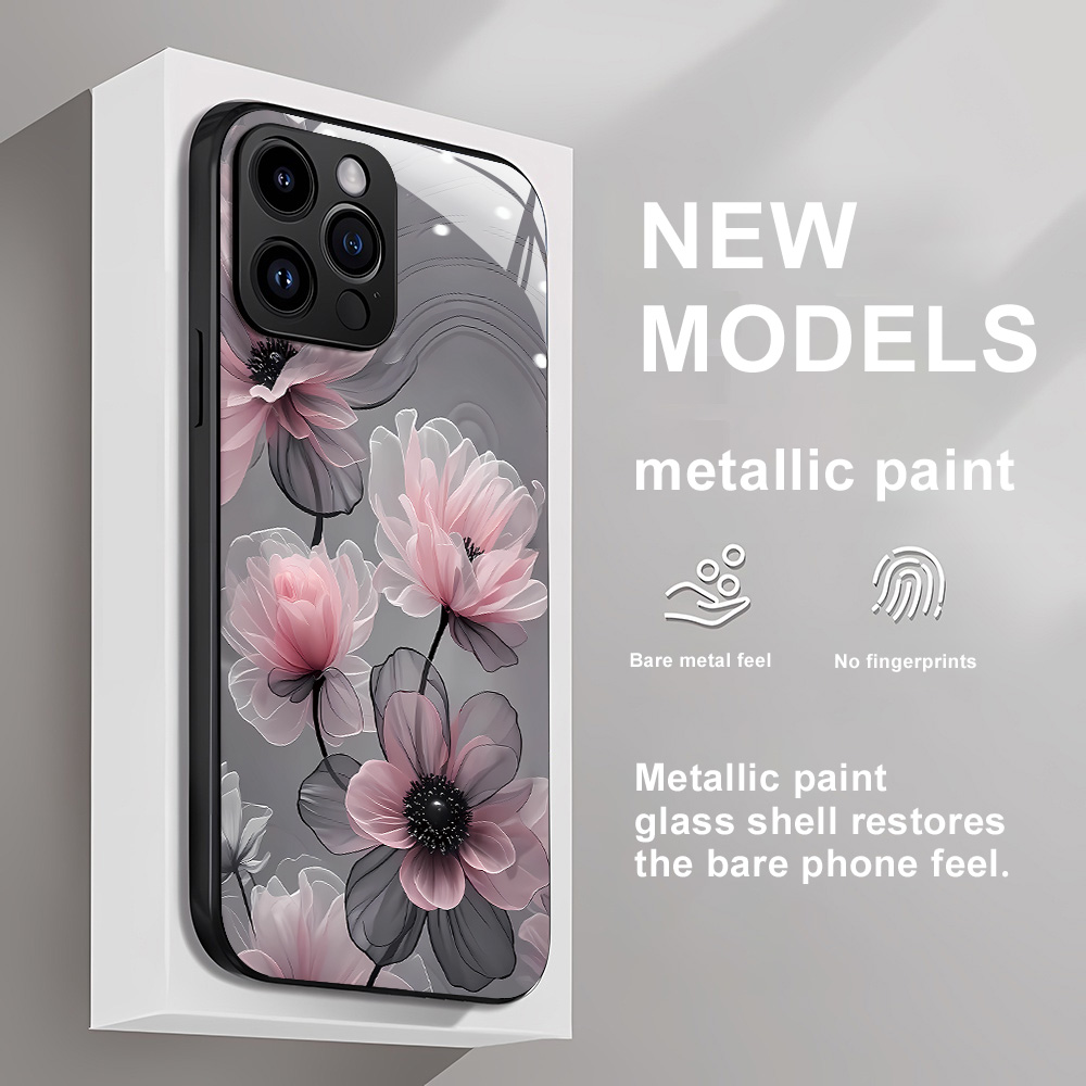 Vase Decor - Étui en verre trempé fleur pour