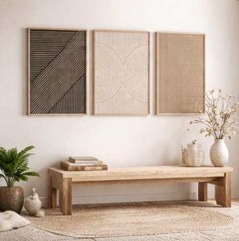 Lot de 3 tableaux muraux tript - Abstract Canvas Set avis et prix