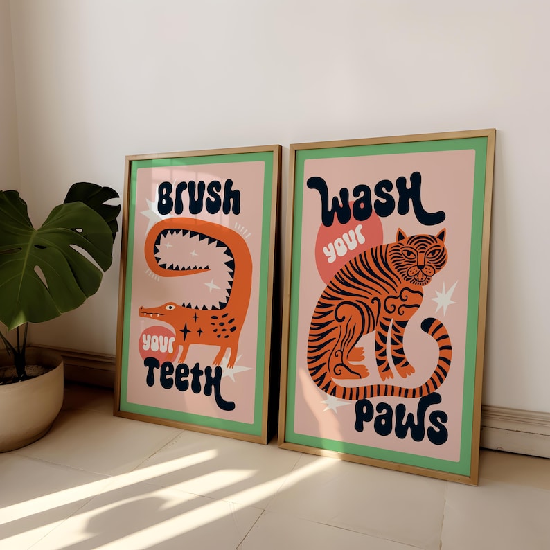 2 pièces/ensemble tigre laver  - Abstract Canvas Set avis et prix