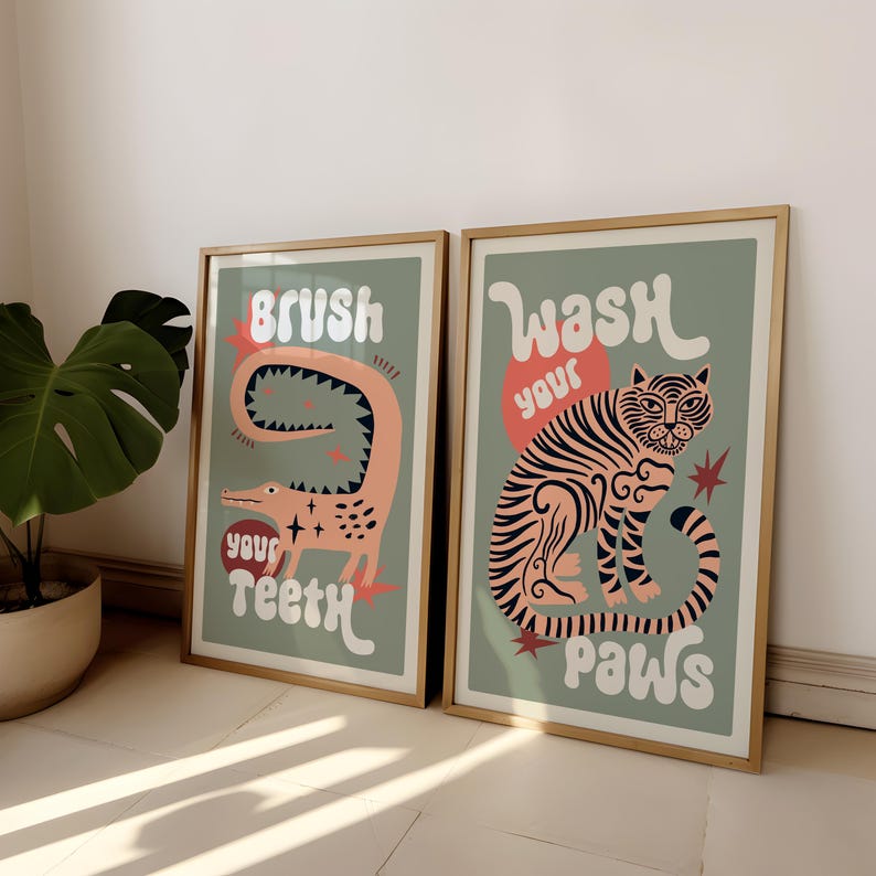 2 pièces/ensemble tigre laver  - Abstract Canvas Set avis et prix
